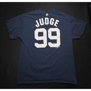 New York Yankees Shirt Mens Lrg Navy Blue MLB Baseball Aaron Judge 99 T-Shirt